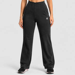 Pantalones Anchos de Cintura Alta para Mujer, Marca Aira Move, Transpirables, Negros, Talla XL, Tejido Terry Liso - Product Image 2