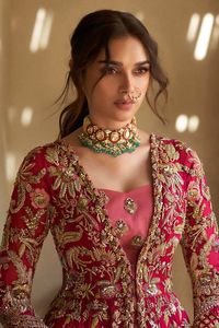 2024 Wedding Silk Net <b>Jacket</b> Heavy Stylish Embellished Crystal Glass Beads Dabka Work Beautiful <b>Bridal</b> Floor-Length Cotton Dress - Product Image 2