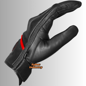Guantes de motociclista de dedo completo de cuero de cabra Real para adultos con protección de nudillos duros guantes deportivos de carreras para carreras de motos - Product Image 4