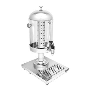 Dispensador de jugo comercial - 1x tanque de policarbonato con grifo e inserto para hielo - 7.5 Litros - Acero inoxidable - incl. Bandeja de goteo - Product Image 4
