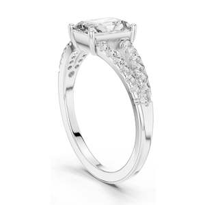 Anillo de Compromiso con Diamante de Laboratorio Corte Princesa de 0.29 CT, Claridad VVS-VS EF, Oro de 18KT, 14KT, 10KT y Plata 925, Oro Rosa, Amarillo, Blanco - Product Image 5
