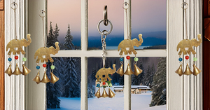 ลูกปัดทองเหลืองสไตล์วินเทจแขวนประตูผนังตกแต่งทำด้วยมือกระดิ่งลมอินเดียแบบดั้งเดิม - Product Image 5