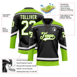 Vêtements de sport en tissu unisexe OEM 2026, maillot de hockey sur glace de haute qualité avec logo personnalisé, 100% polyester, service antibactérien, imperméable - Product Image 3