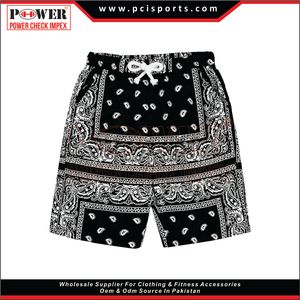 Wholesale 70s High Waist Beach <b>Shorts</b> Casual <b>Mens</b> Black Paisley Print Board <b>Shorts</b> <b>for</b> <b>Men</b> - Product Image 2