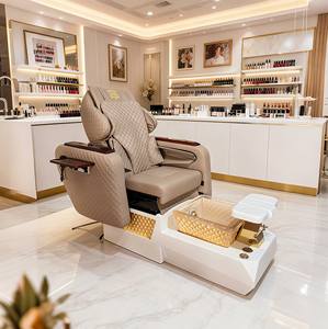 เก้าอี้ทำเล็บเท้าแบบไฟฟ้าฐานเจลเก้าอี้สปาเท้าหลังสูงเก้าอี้นวดพร้อมท่องสำหรับร้านทำเล็บเฟอร์นิเจอร์ร้านเสริมสวย - Product Image 1