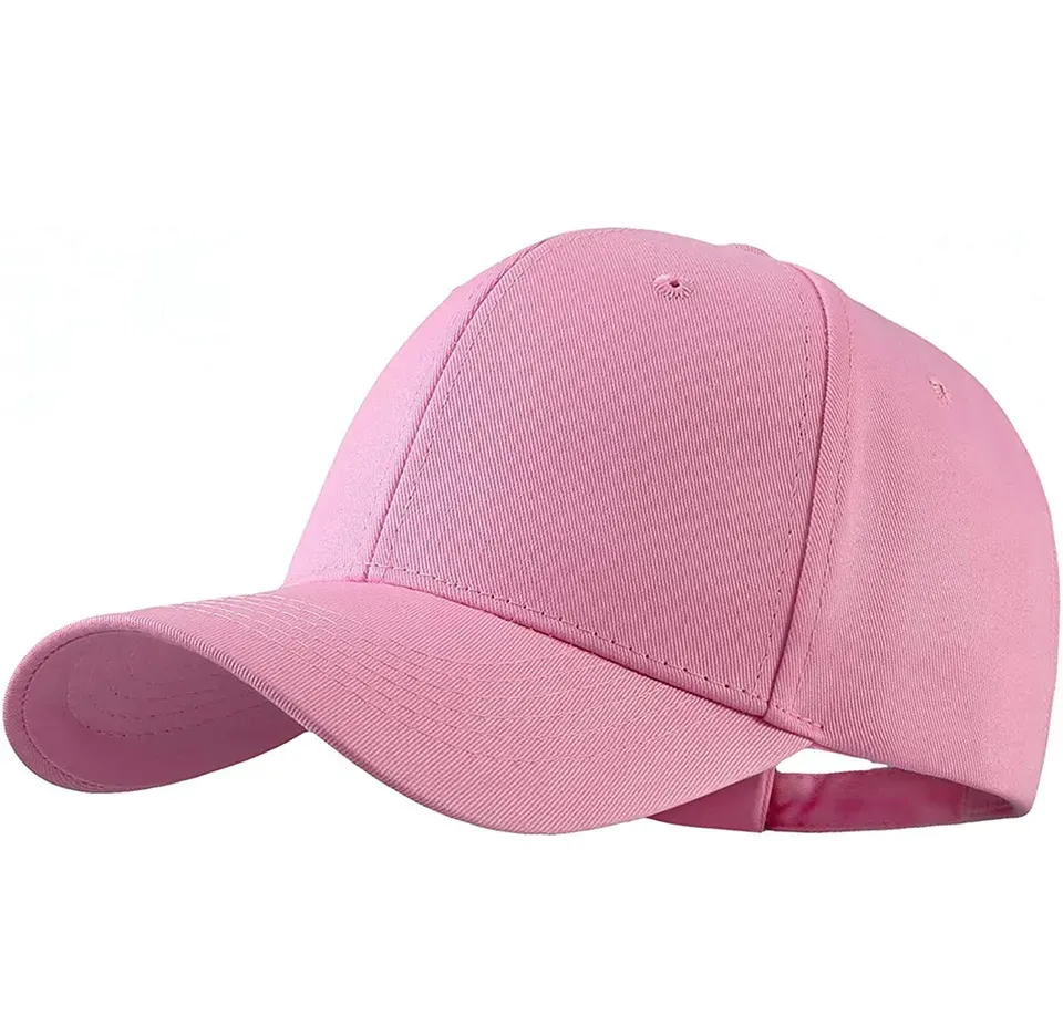 Custom Made Private Label Baseball Caps Wholesale Baseball Cap With Embroidered Logo New Design Plain Pink Color 2023