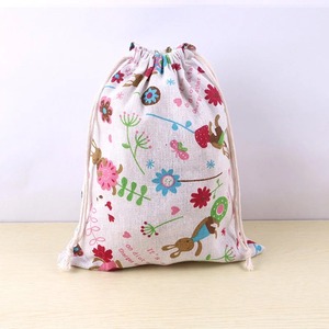 Polyester Fabric Pouch Open <b>Drawstring</b> <b>Bag</b> Cute Animal Plant Print Kids Travel <b>Shoes</b> Storage Makeup Case Xmas Gift - Product Image 3