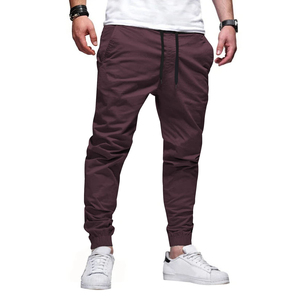 Pantalon de jogging pour homme, coupe slim, respirant, de haute qualité, en coton mélangé léger, décontracté, avec cordon de serrage et bas élastiques - Product Image 1