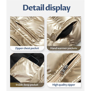 Chaqueta de Plumón para Hombre, al por Mayor, con Logotipo Personalizado, Cuello Alto, Protección Contra el Viento, Transpirable, de Poliéster, para Uso en Exteriores - Product Image 5