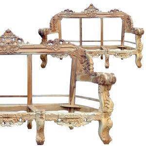 Juego de sillas de sofá seccionales con marco de madera de teca sin terminar de estilo europeo para hoteles y muebles de sala de estar para dormitorios - Product Image 5