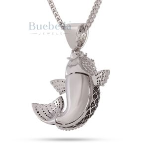 Matsuba Koi Fish Pendant Necklace in Gold with Iced Out <b>VVS</b> Moissanite Symbol of Strength and Good Fortune - Product Image 2