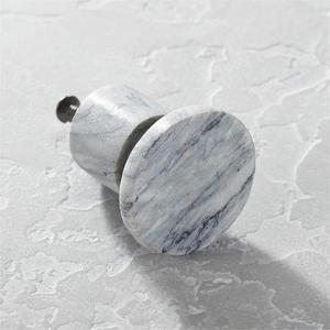 Bouton de meuble en marbre blanc, bouton de porte de tiroir de commode, poignée de porte ronde en laiton marbré, boutons d'armoire - Product Image 6