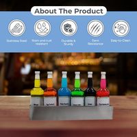 Meilleure vente Barware fournitures en acier inoxydable à un niveau Rail porte-bouteille liqueur vin bière support Bar cuisine