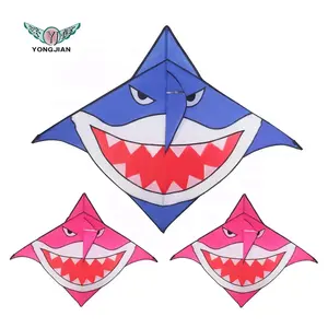 Büyük beyaz köpekbalığı uçurtma çin fabrika sıcak satış Polyester uçurtmalar hayvan şekli uçurtma OEM özel Logo renk açık