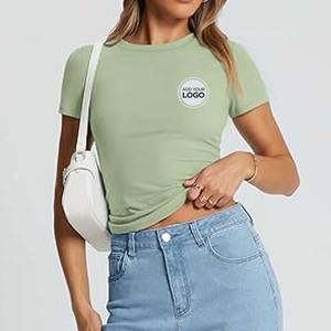 Camiseta a rayas blancas y negras para mujer, camiseta de algodón a rayas blancas y negras para mujer - Product Image 1