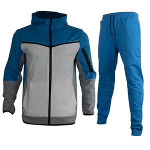 Conjunto de chándal para correr con capucha para hombre, chándal de manga larga con cremallera completa, chaquetas y pantalones activos, trajes de 2 piezas - Product Image 3