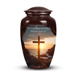 Personalized Cross Cremation Urn High-Quality Aluminum Memorial Urn <b>Ashes</b> Customizable Standard <b>Keepsake</b> Urn 200 Cubic Inches - Product Image 1