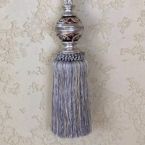 Grey Urtain Rhinestone Tie Back Elegant French Tassel - Product Image 1
