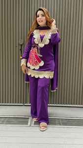 ชุดซาร่าห์ชุดปาร์ตี้ออกแบบโดยดีไซเนอร์สำหรับผู้หญิงเสื้อผ้าแบบอินเดียและปากีสถานชุดปาร์ตี้ใหม่เสื้อและ sarara พร้อม duppata แฟนซี - Product Image 3