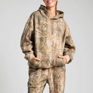 ชุดเซ็ตเสื้อฮู้ดดี้พิมพ์ลายพรางป่า  แบบโอเวอร์ไซส์  ผ้าหนา  สำหรับผู้ชายและผู้หญิง  พร้อมโลโก้แบบกำหนดเอง - Product Image 4