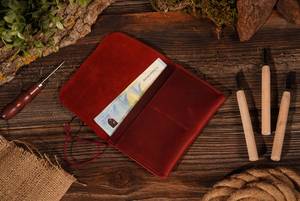 ปกหนังสือเดินทางหนังแท้วินเทจเคสที่กำหนดเองด้วยทองลายนูน RFID บล็อคแบบโมโนแกรมดีไซน์ของขวัญ LFPH-0043E เดินทาง - Product Image 4