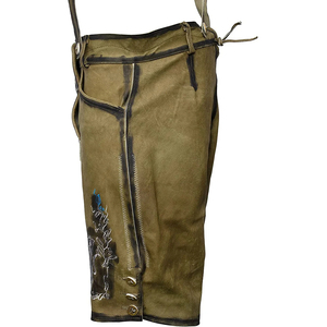 Pantalones cortos alemanes de Oktoberfest tradicionales Lederhosen bávaros ecológicos sólidos para hombre de último estilo Ciervo - Product Image 6