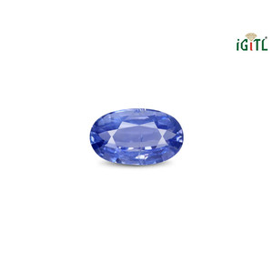 Saphir bleu - 3,71 carats, pierre précieuse naturelle facettée, effets optiques calibrés, couleur bleu royal, taille 10 mm, 8 mm, traité thermiquement, pierre brute - Product Image 1