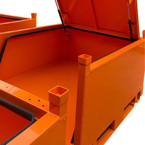 กล่องเก็บของอุตสาหกรรมสแตนเลสชุบสังกะสีแบบหนา ซ้อนได้ พร้อมฝาเปิด สำหรับใช้ในคลังสินค้า - Product Image 2