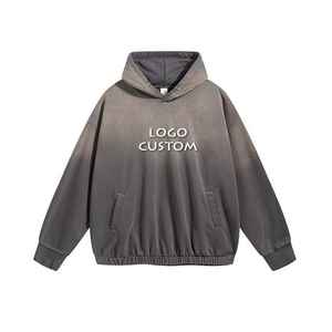 Sweat à capuche personnalisé 500 600 g/m² haute qualité délavé à l'acide hiver surdimensionné poids lourd imprimé Hoddies vêtements de club pour hommes - Product Image 6