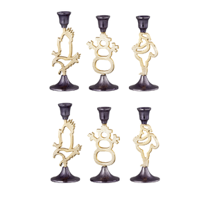 Fantástico candelabro de mesa, portavelas, producto hecho a mano de Metal de calidad superior para suministros domésticos con acabado negro y dorado - Product Image 3