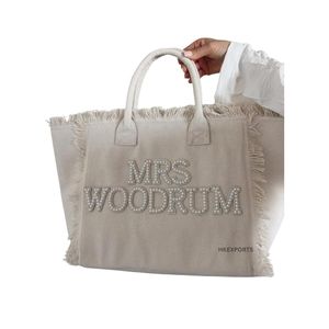 Sac fourre-tout en toile durable avec poignées en cuir véritable fermeture à glissière pour shopping, voyage, travail et utilisation quotidienne des épaules - Product Image 5
