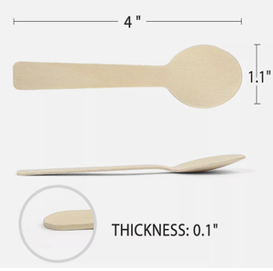 <b>Compostable</b> <b>Wooden</b> Spoons - Eco-Friendly Disposable Cutlery for Picnics & Catering - Product Image 2