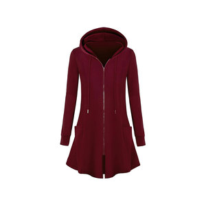 Sweat à capuche en velours de style de rue longue robe à capuche surdimensionnée femmes S-5XL - Product Image 1