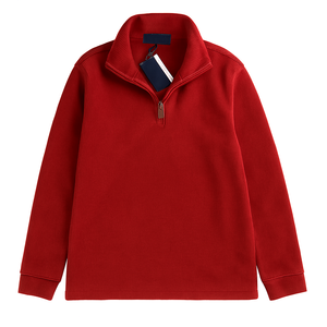 Sweat à capuche unisexe personnalisé en gros, décontracté, uni, avec fermeture éclair quart, respirant, tendance automne, logo brodé 3D, mélange coton/polyester - Product Image 4