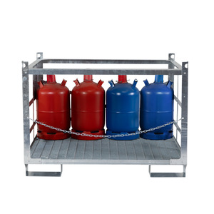Steel gas cylinder pallet, hot-dip galvanized, for 12 gas cylinders with max. 300 mm - Product Image 5
