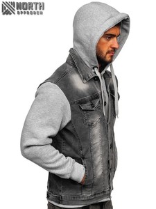 Veste en jean d'hiver pour hommes de haute qualité, respirante, avec logo sur le devant, vêtements d'extérieur décontractés. - Product Image 4