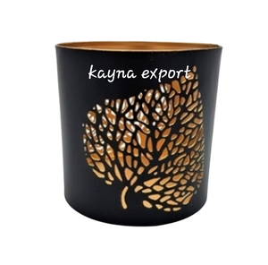 Bougeoir Votif au Design Marocain Bleu et Or Nouveau Design Bougie Votive Pas Cher Prix de Gros pour Décoration de Table - Product Image 2