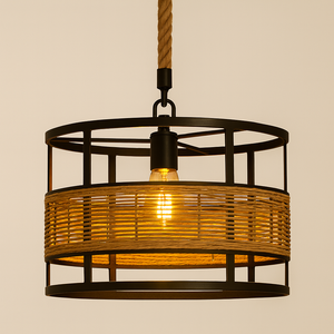 LÁMPARA COLGANTE DE RATÁN DE METAL DE DISEÑO MODERNO Y ÚLTIMO LUZ DE GABINETE ESENCIAL PARA LA DECORACIÓN DEL HOGAR O DEL HOTEL DECORATIVA DE NAVIDAD - Product Image 1