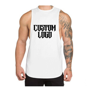 Débardeurs athlétiques de haute qualité pour hommes personnalisés tricotés musculation entraînement Gym Stringer couleur unie haute maille pour l'été taille XL - Product Image 3