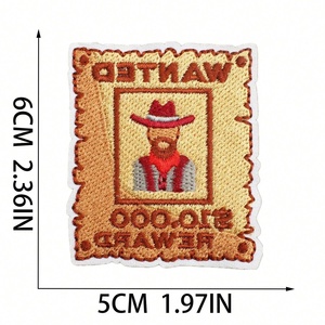 Patchs de cowboy thermocollants personnalisés de haute qualité, brodés de fleurs, écologiques, 100 % polyester, style western USA - Product Image 3