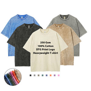 T-shirt en coton tricoté 100% de haute qualité, respirant, poids lourd 250 g/m², motif uni, streetwear, impression DTG personnalisée - Product Image 1