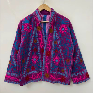 Women’s Heart Velvet Suzani <b>Jacket</b> Gift For Her <b>Bridesmaid</b> Velvet <b>Jackets</b> Warm Suzani Coat Oversize <b>Jacket</b> Boho Chic Outerwear - Product Image 1