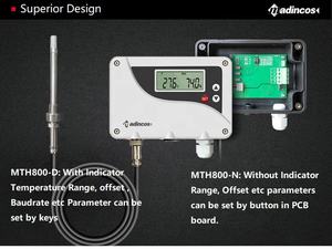 جهاز إرسال درجة الحرارة والرطوبة الرقمي MTH800 بشاشة LCD للتثبيت على الحائط مع مستشعر درجة حرارة عالية منفصل 0-120 درجة مئوية - Product Image 3