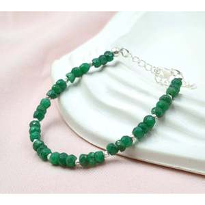 Handmade Emerald Gemstone Fine Beaded <b>Bracelet</b> Elegant Jewelry - Product Image 2