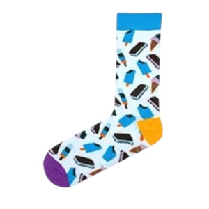 Calcetines Unisex de Alta Calidad, Transpirables, Ecológicos, Deportivos, Casuales, para Uso Diario, de Algodón, con Patrón Geométrico Tejido en la Parte Inferior 'Happy' - Product Image 2