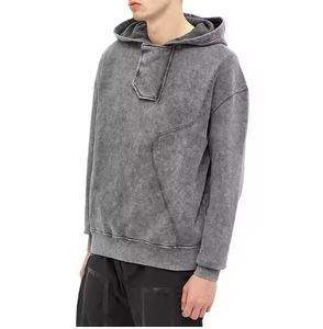 เสื้อฮู้ดผ้าซักกรดสำหรับผู้ชายผ้าคอตตอน100% มีสีต่างกันมีโลโก้ตามสั่ง - Product Image 6