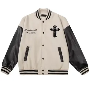 <b>Men's</b> Custom Wool Varsity <b>Jacket</b> Long Length Winter Coat Hooded Baseball Bomber Style <b>Light</b> Embroidered Crop Chenille Plus Size - Product Image 1