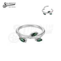 SUPERSTAR Anneau septum nez titane G23 charnière click, zircone ronde cœur fleur bijou piercing corps