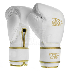 Guantes de boxeo con logotipo estampado personalizado, guantes de boxeo profesionales de piel de vaca sintética, guantes de boxeo para entrenamiento, venta al por mayor - Product Image 1