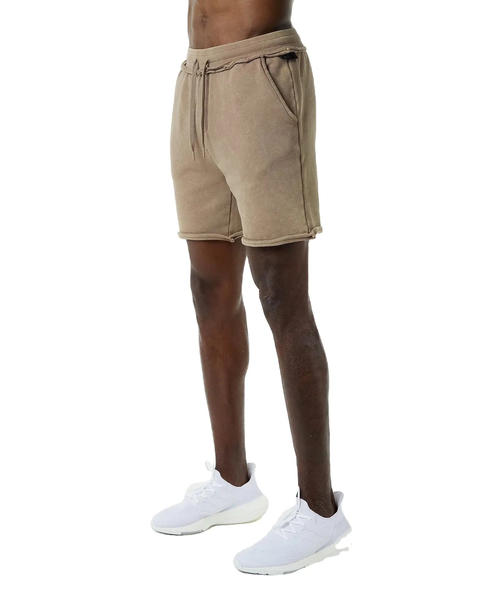 Wholesale custom quality cotton distressed shorts black vintage acid washed sun faded shorts for men